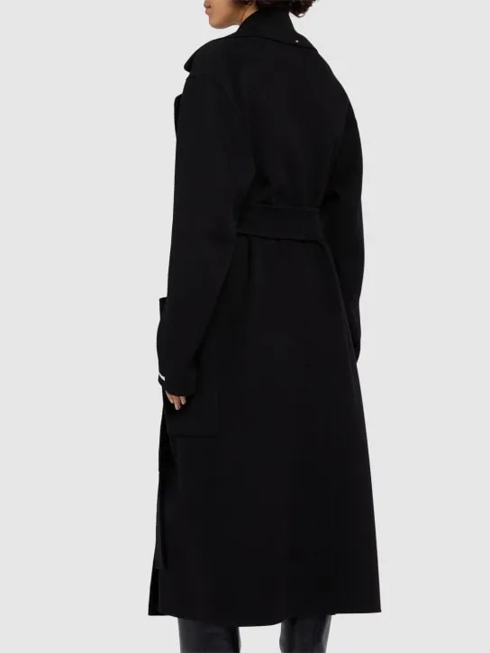 Double breast belted wool coat