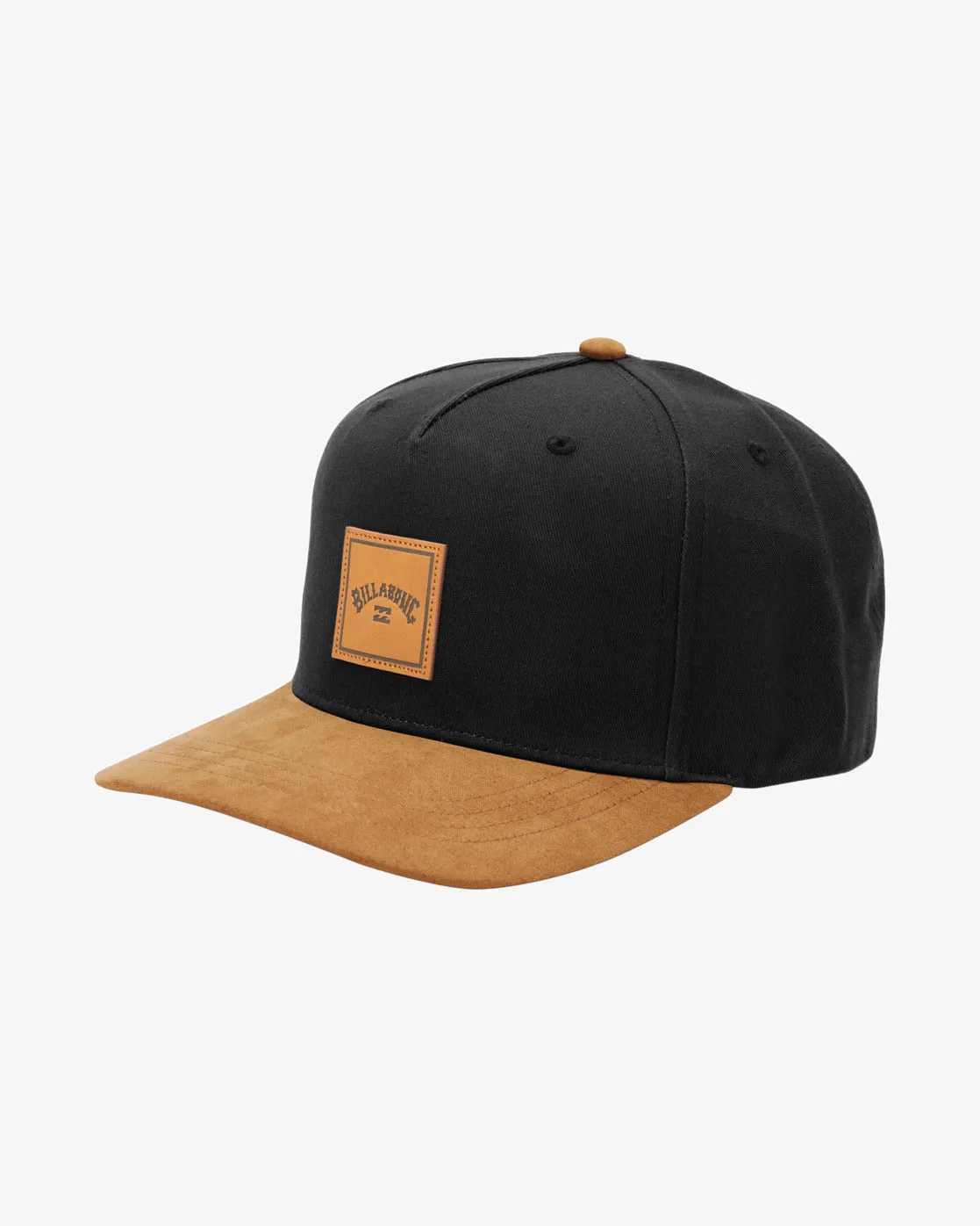 Stacked Snapback Hat - Black/Tan