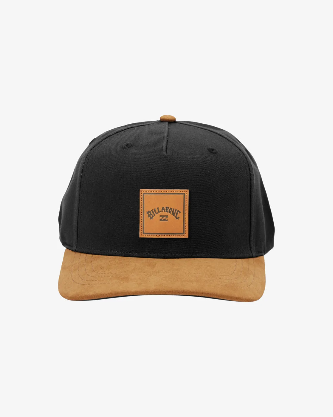 Stacked Snapback Hat - Black/Tan