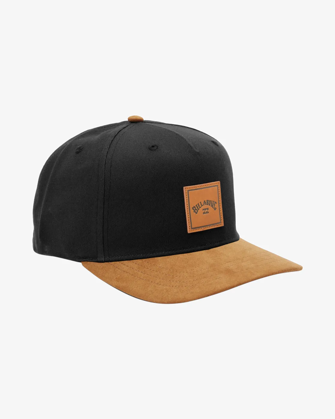 Stacked Snapback Hat - Black/Tan