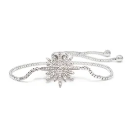 Star Bright Slide Bracelet CZ Pave Rhodium Plated