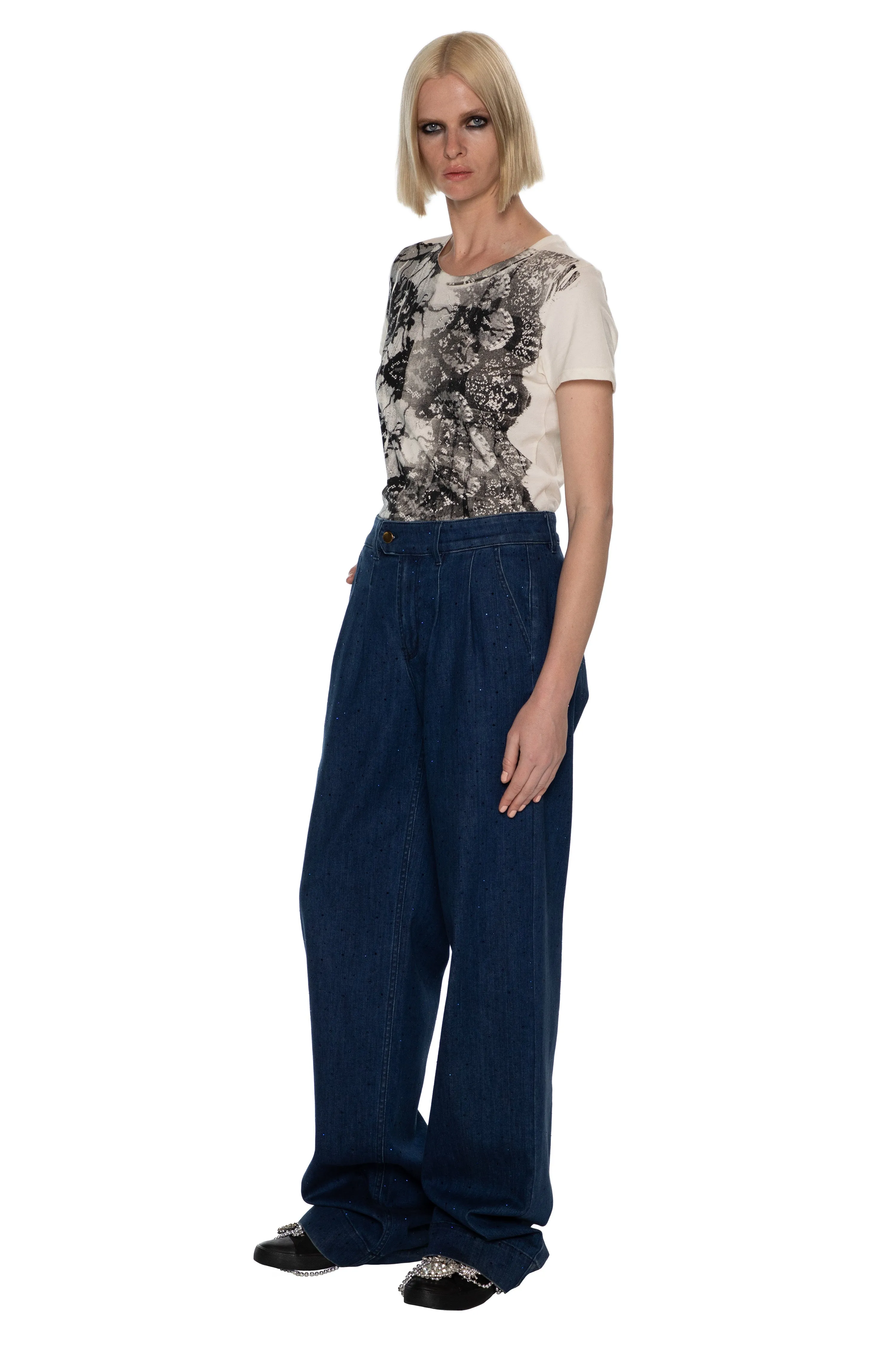 'STARDUST' DENIM BAGGY TROUSERS