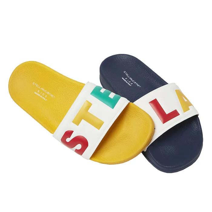 Multicolour Stella McCartney Child Logo Slide Sandals