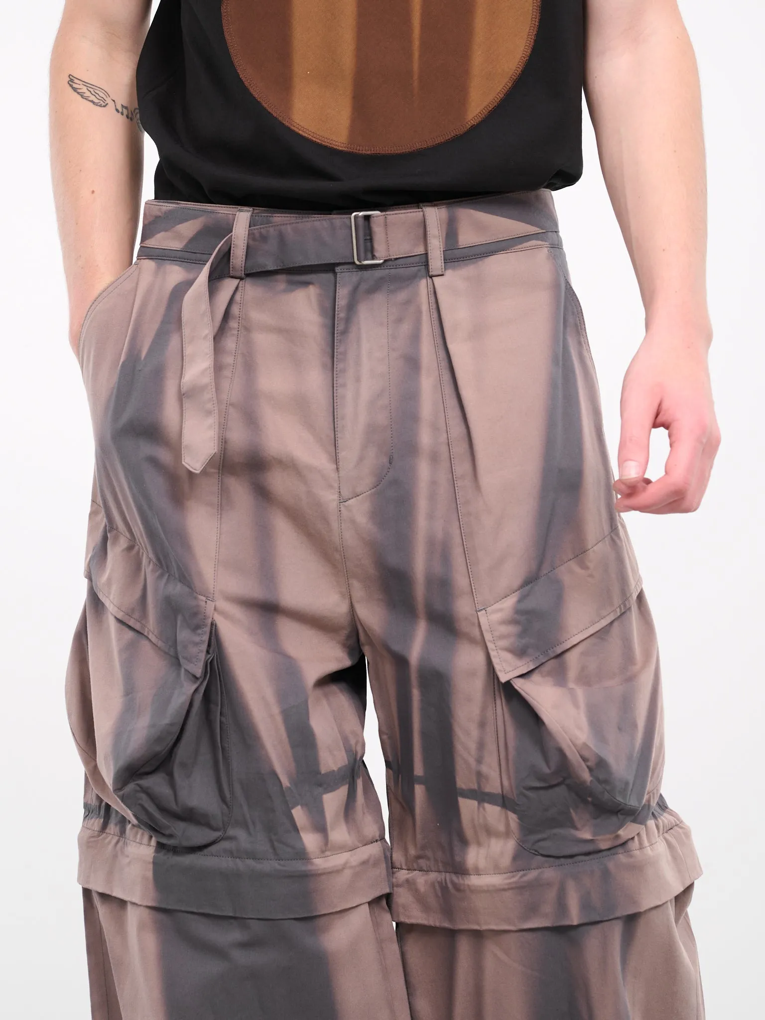 Sun-Bleached Detachable Cargo Trousers (PA04-GREY)