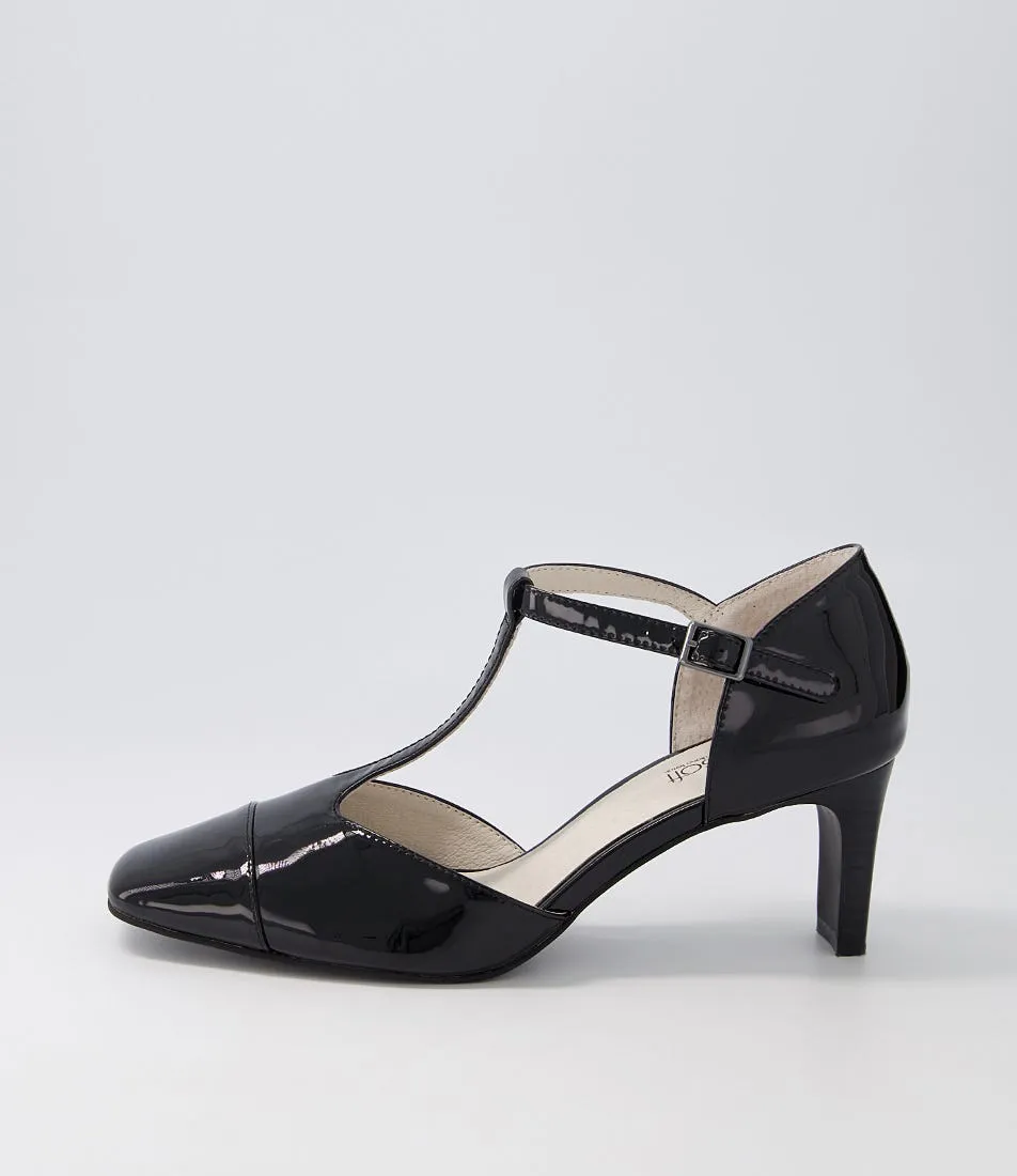 SUPERSOFT Beelieve Black Patent Leather Mary Jane Heels