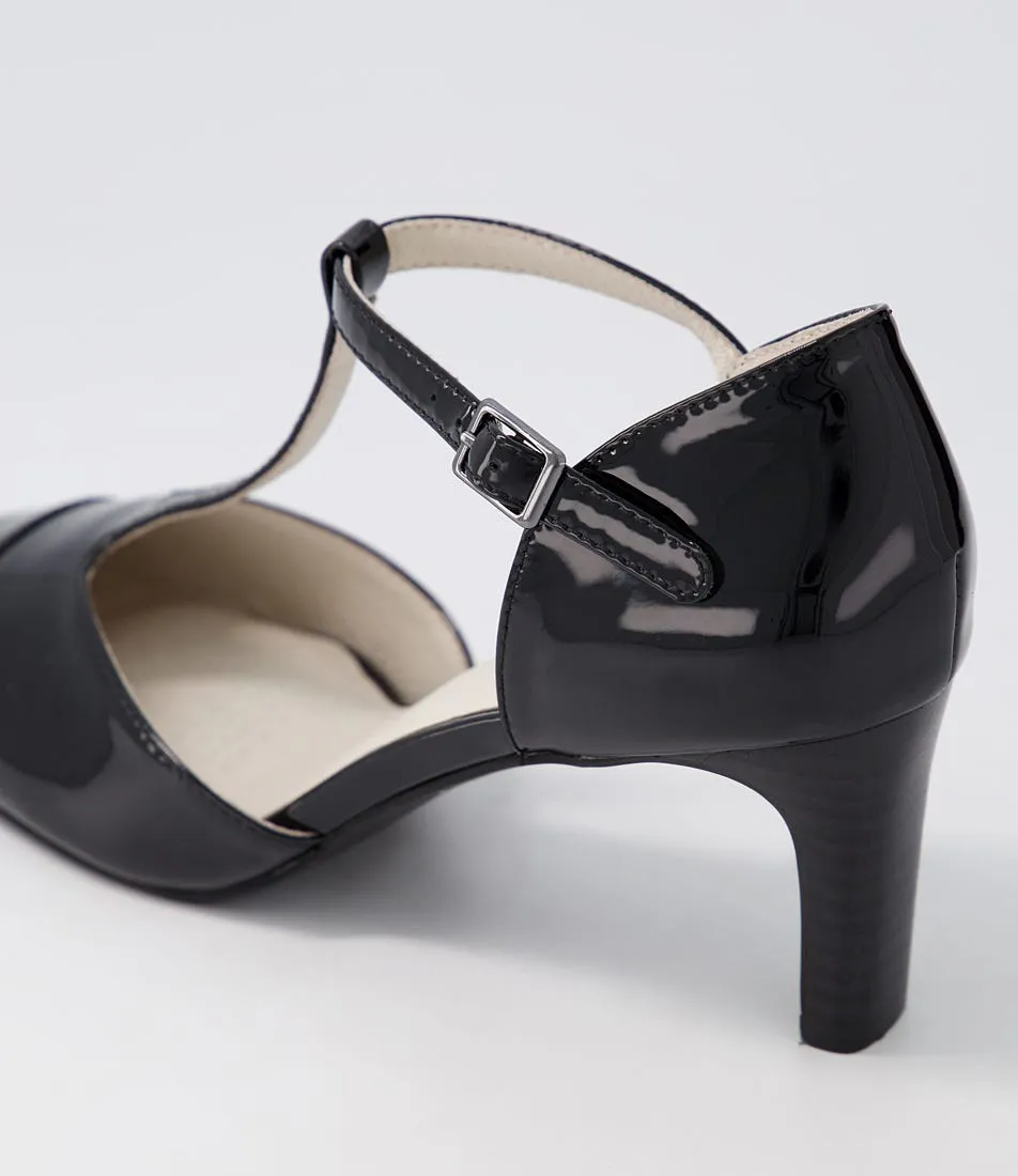 SUPERSOFT Beelieve Black Patent Leather Mary Jane Heels