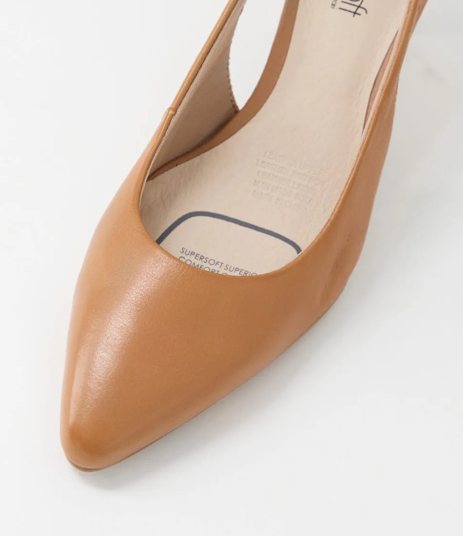 SUPERSOFT Madden2 Dark Tan Leather Heels