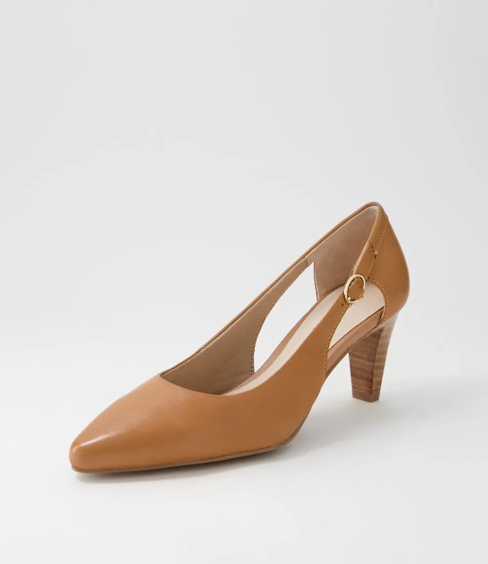 SUPERSOFT Madden2 Dark Tan Leather Heels