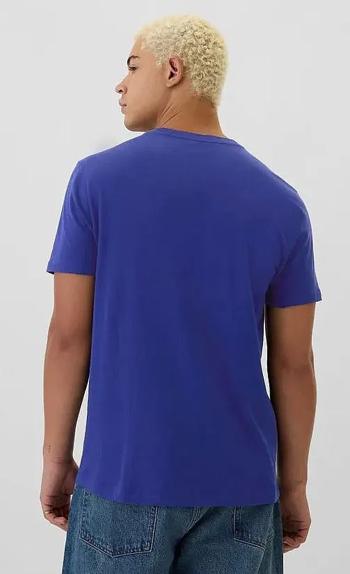 T-Shirt GAP V-Everyday Soft Logo Novelty Arch - Bellwether Blue 193943 - men´s