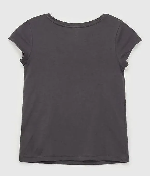 T-Shirt GAP V-Frch Logo - Soft Black - girl´s