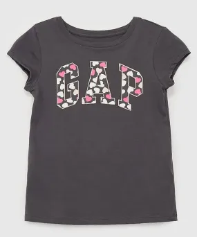 T-Shirt GAP V-Frch Logo - Soft Black - girl´s