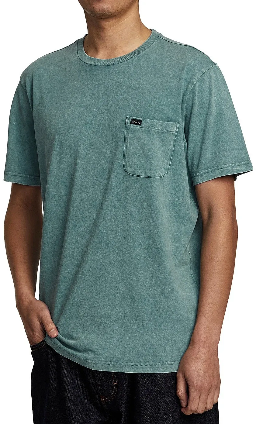 T-Shirt RVCA Manic Tie Dye Crew Pocket - Mallard Blue - men´s