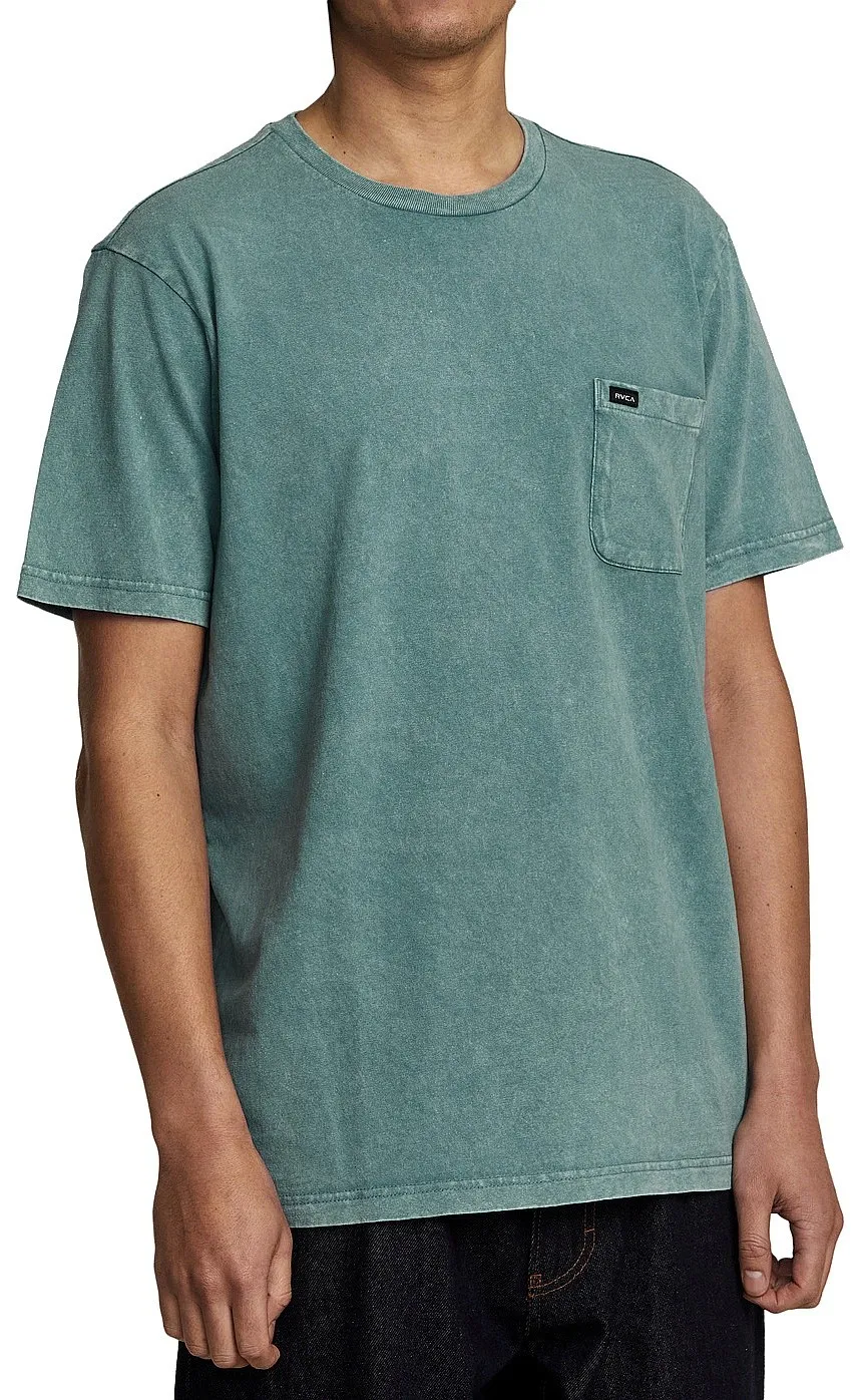 T-Shirt RVCA Manic Tie Dye Crew Pocket - Mallard Blue - men´s