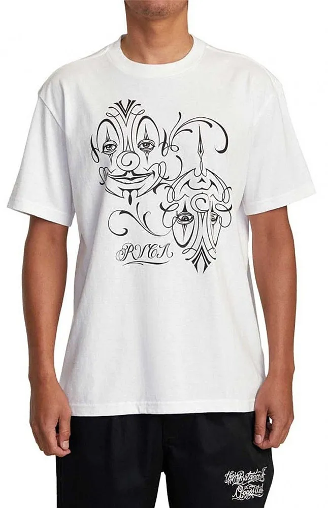 T-Shirt RVCA Mister Cartoon Balance Clowns - White - men´s