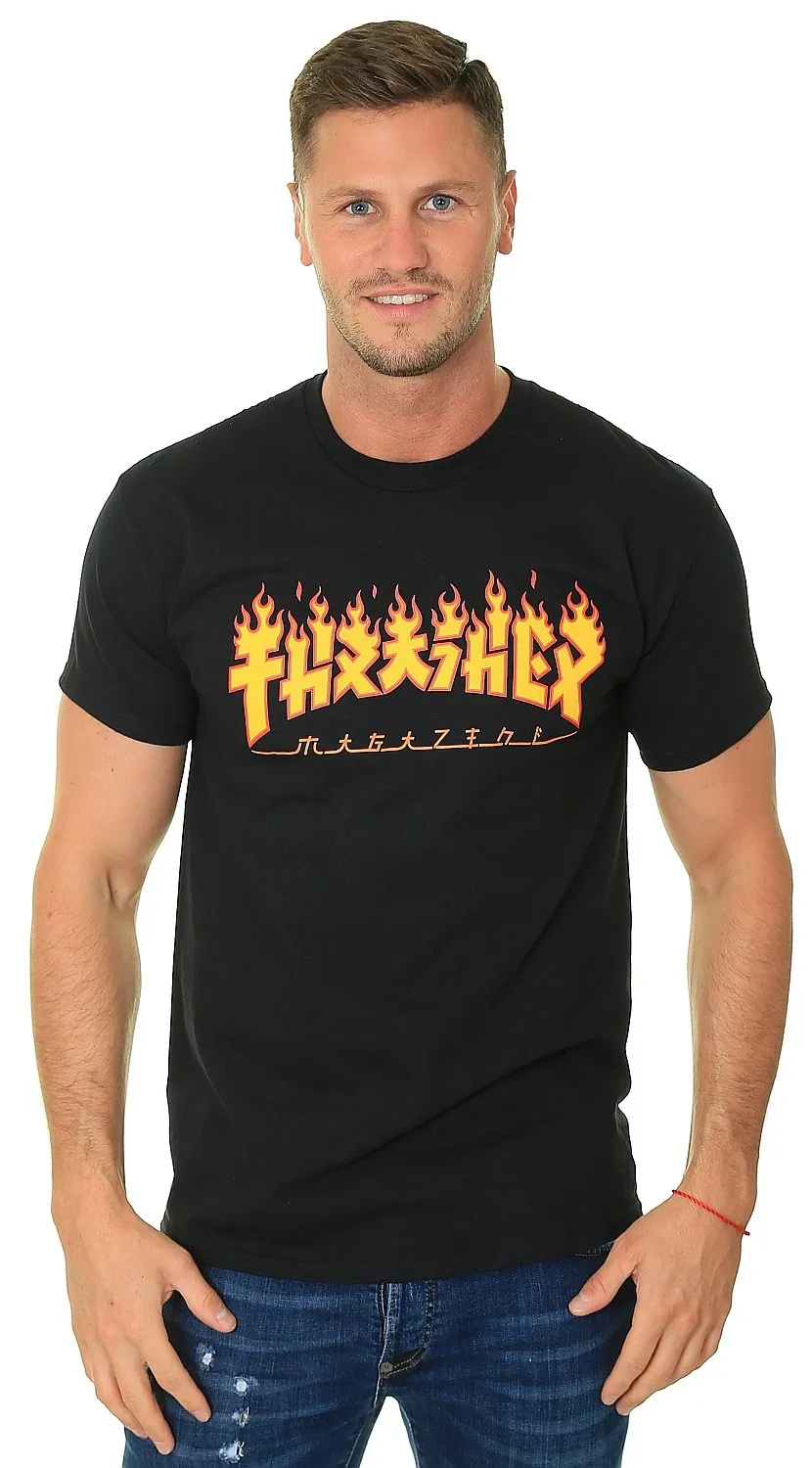 T-Shirt Thrasher Godzilla Flame - Black - men´s