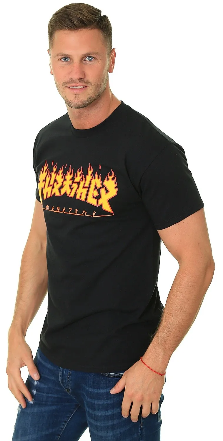 T-Shirt Thrasher Godzilla Flame - Black - men´s