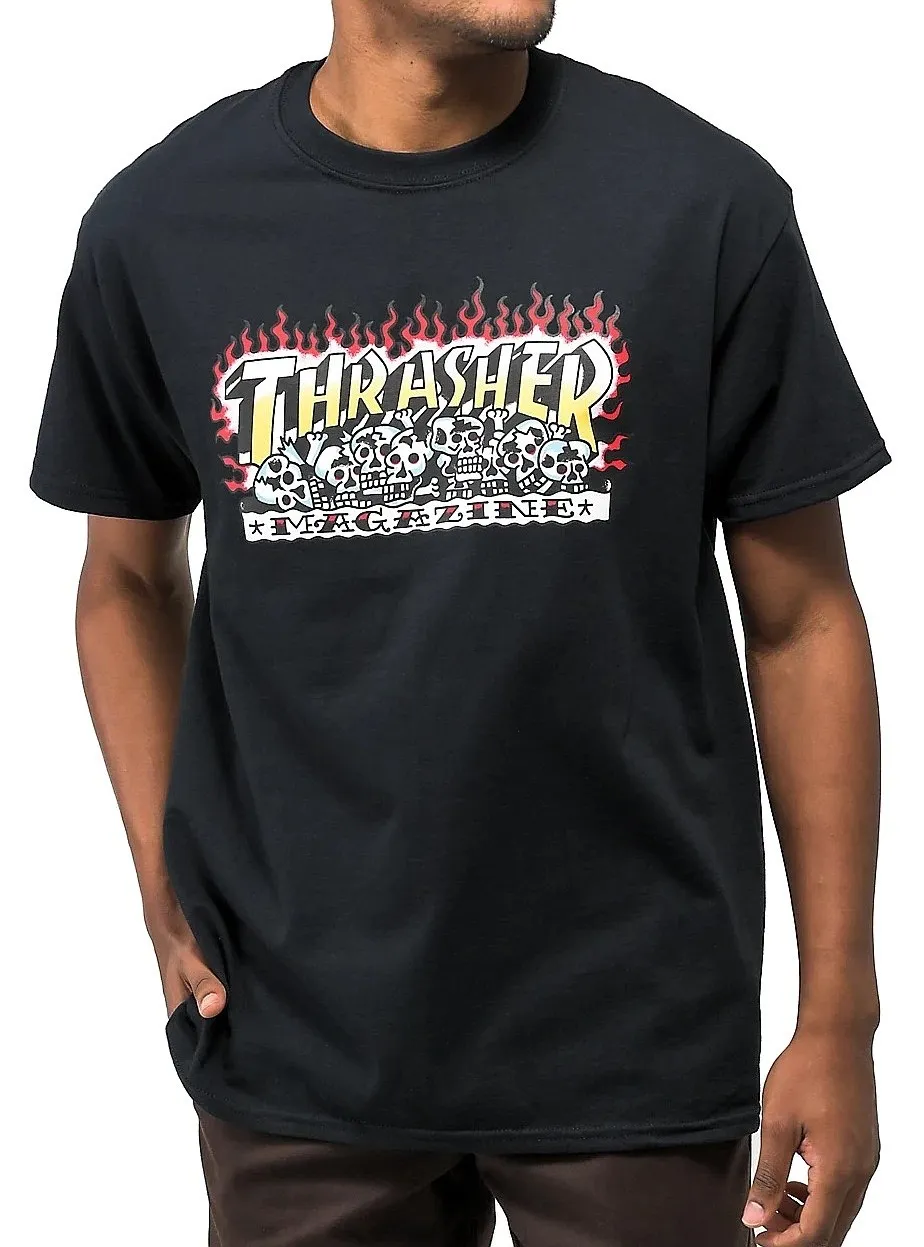 T-Shirt Thrasher Krak Skulls - Black - men´s