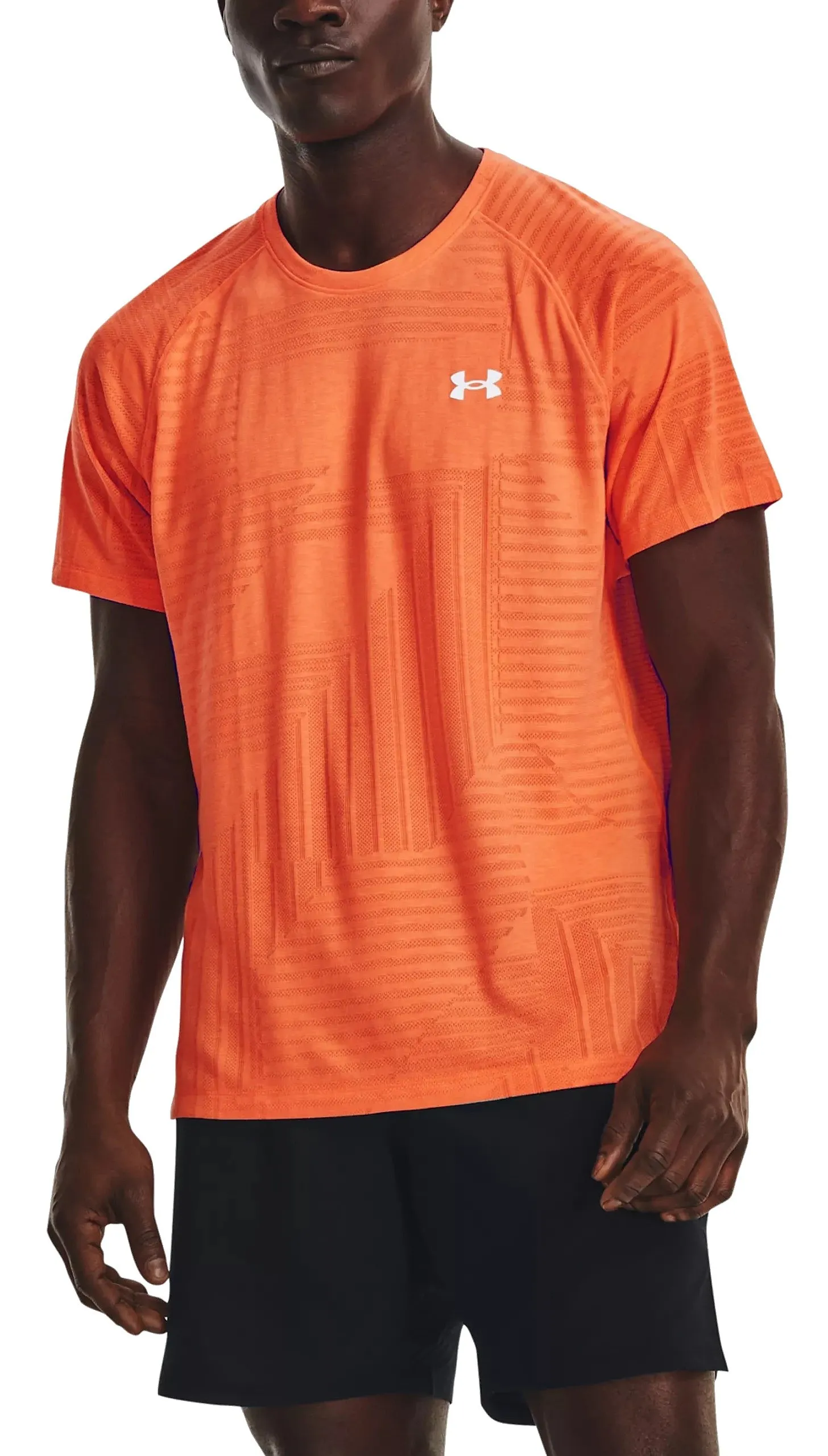 T-Shirt Under Armour Streaker Deco Diamond - Orange Blast/Frosted Orange - men´s