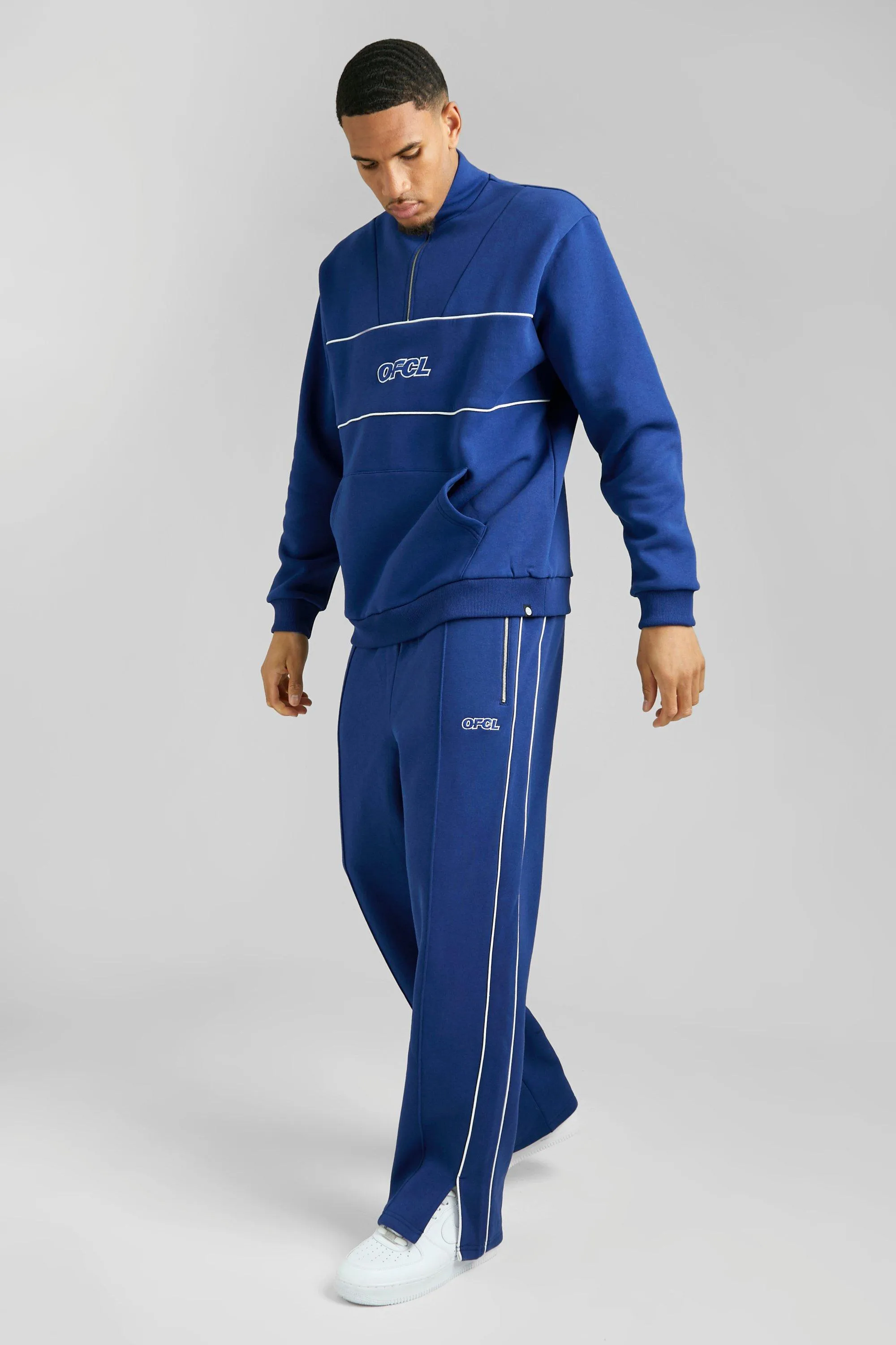 Tall Oversized Ofcl Zip Funnel Neck Tracksuit