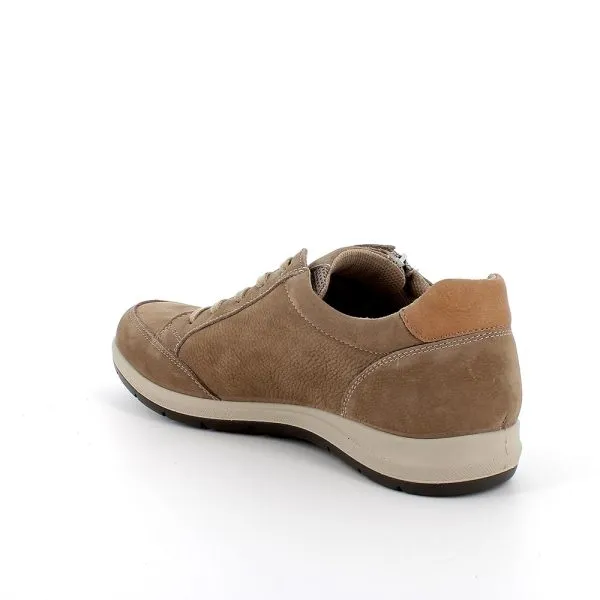 Taupe Nubuck Sneakers for Men by Enval with Gum Sole