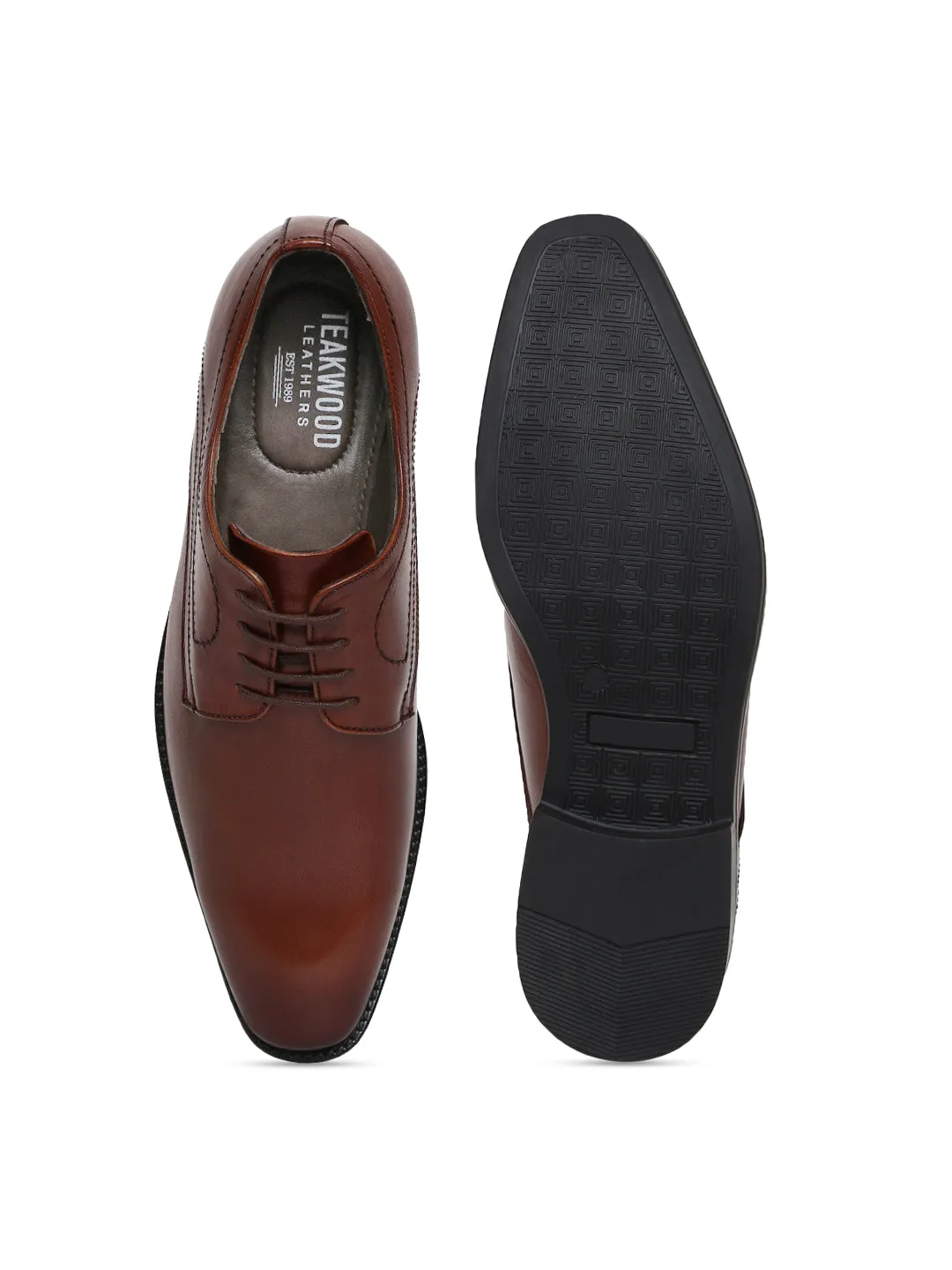 Teakwood Genuine Leather Brown Shoes