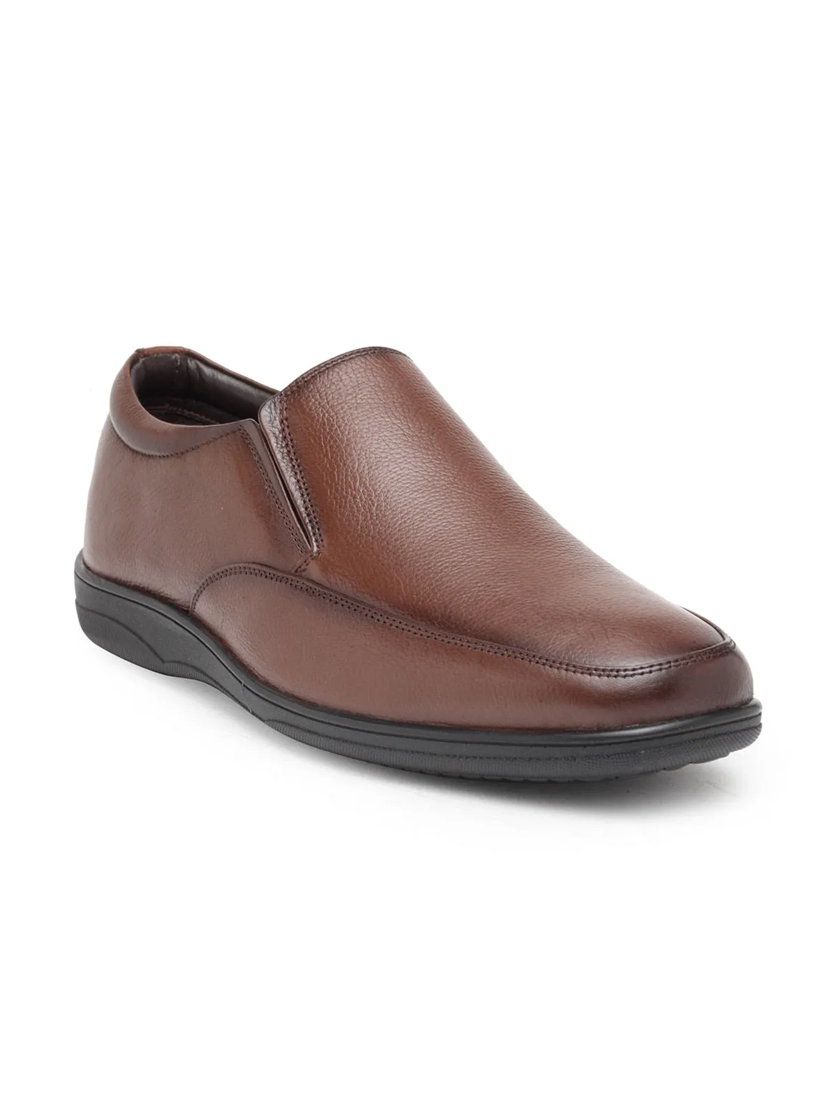 Teakwood Genuine Leather Tan Slip-On Shoes