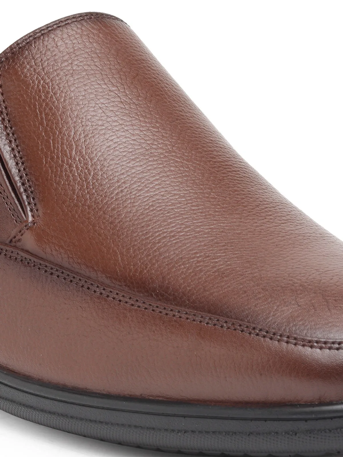 Teakwood Genuine Leather Tan Slip-On Shoes