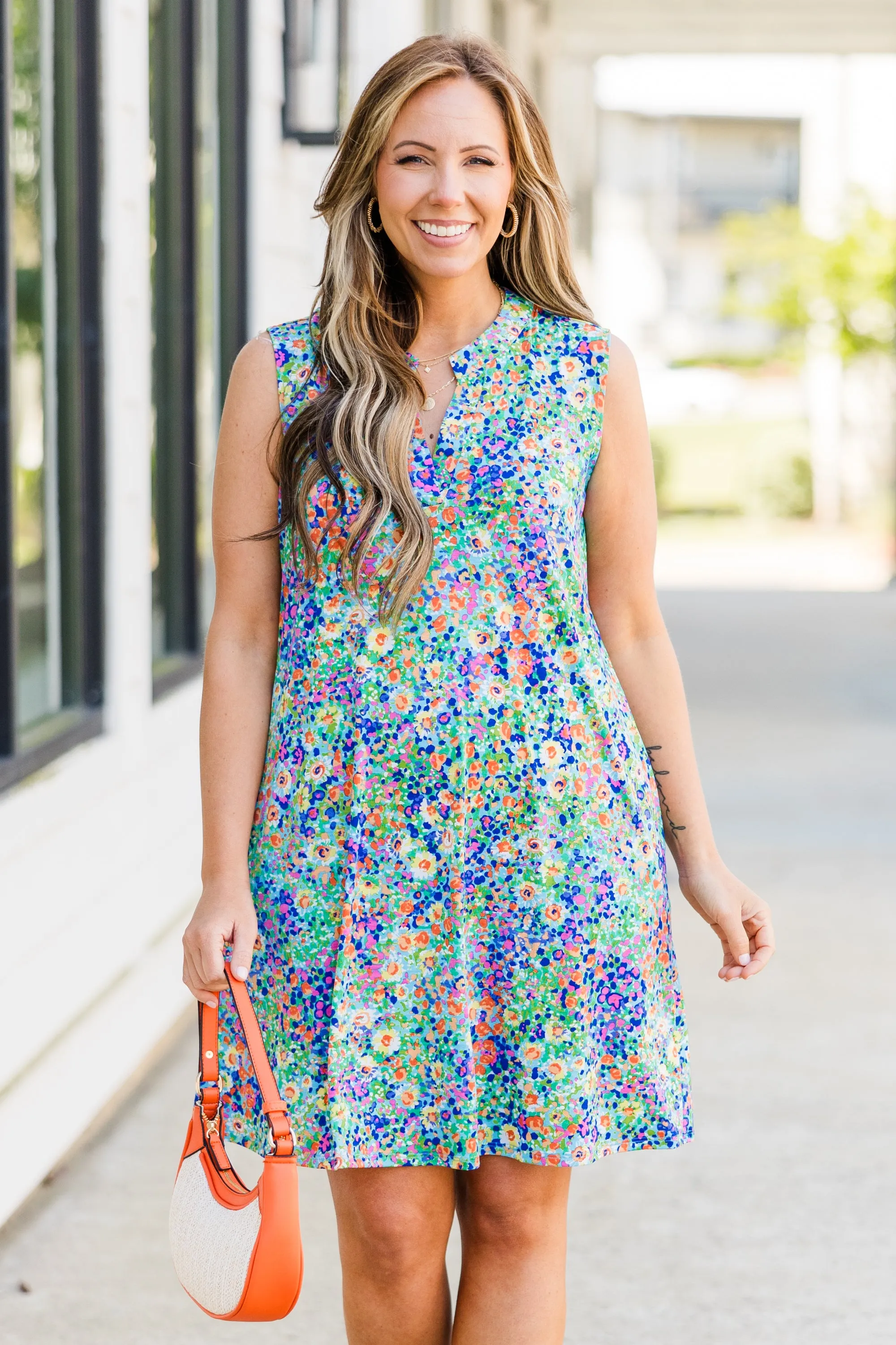 Teal Multi Dress