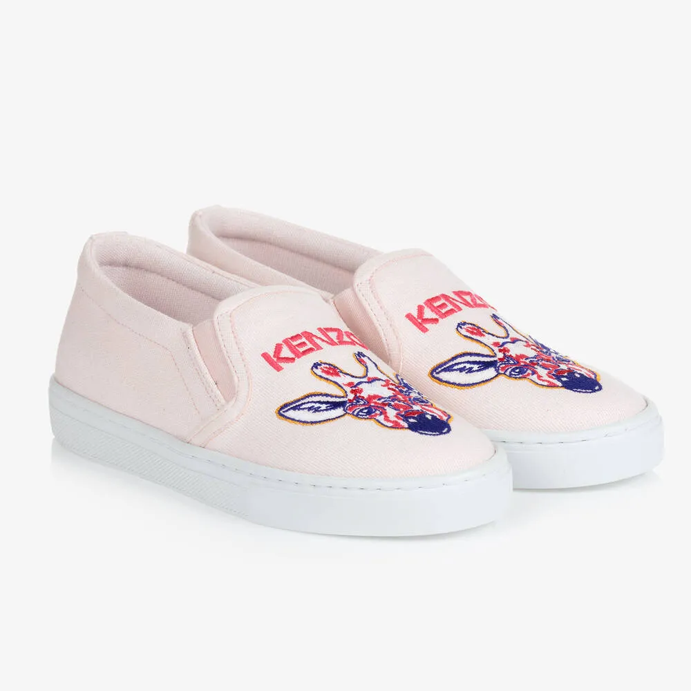 Teen Girls Pink Giraffe Trainers