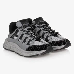 Teen Grey Leather Trigreca Trainers