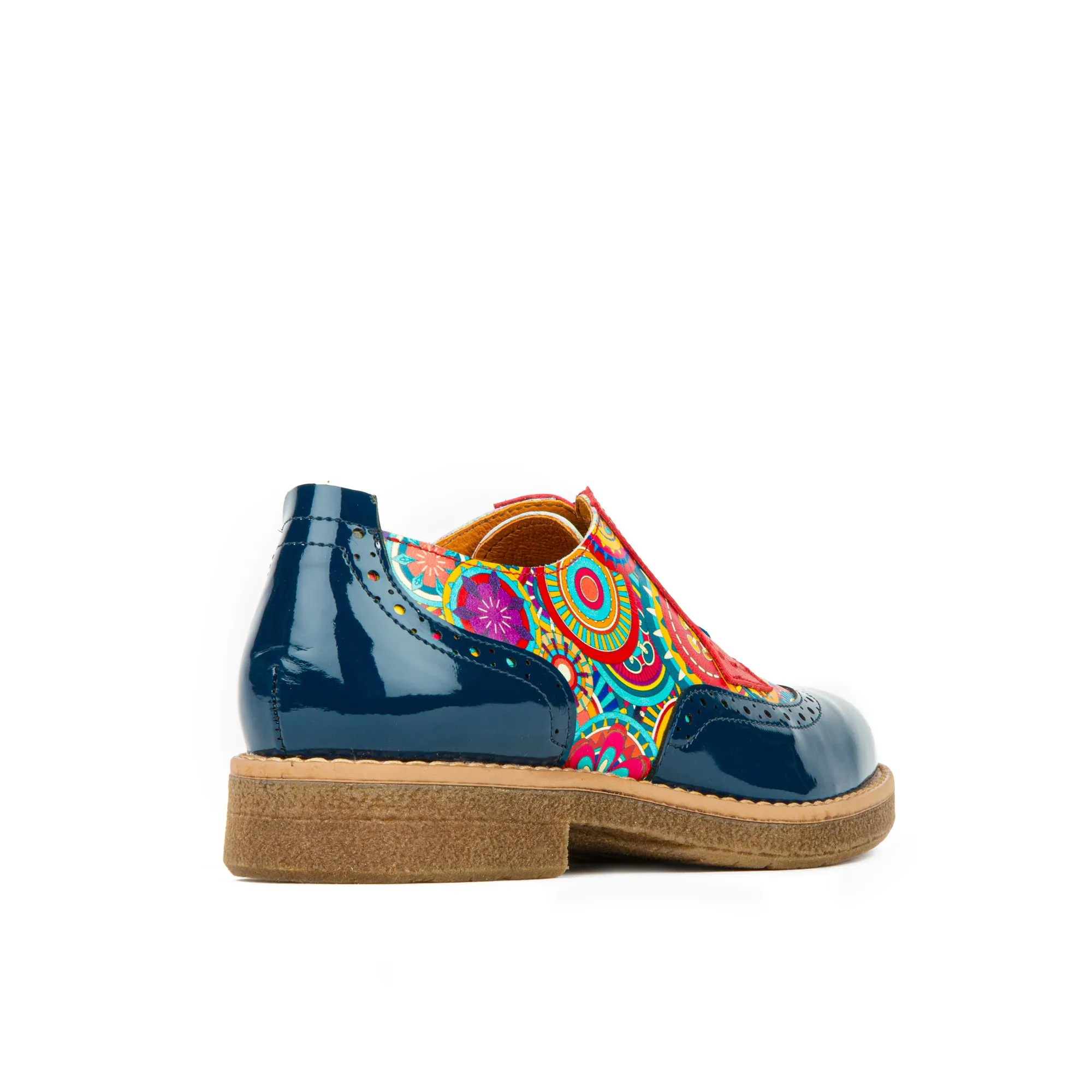 THE ARTIST NAVY MULTI - Women's derby leather shoe with brogue detailing