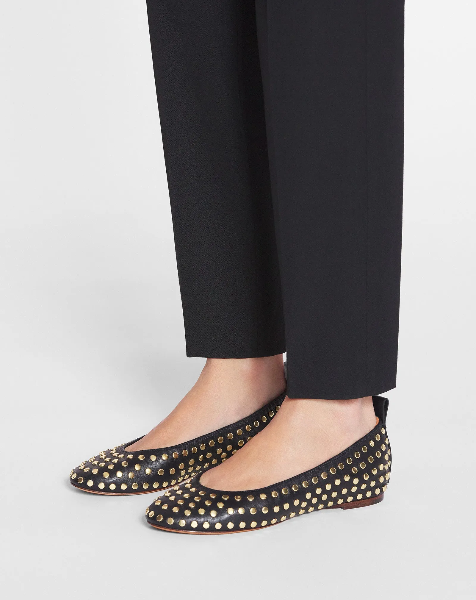 THE LEATHER BALLERINA FLAT WITH STUDS