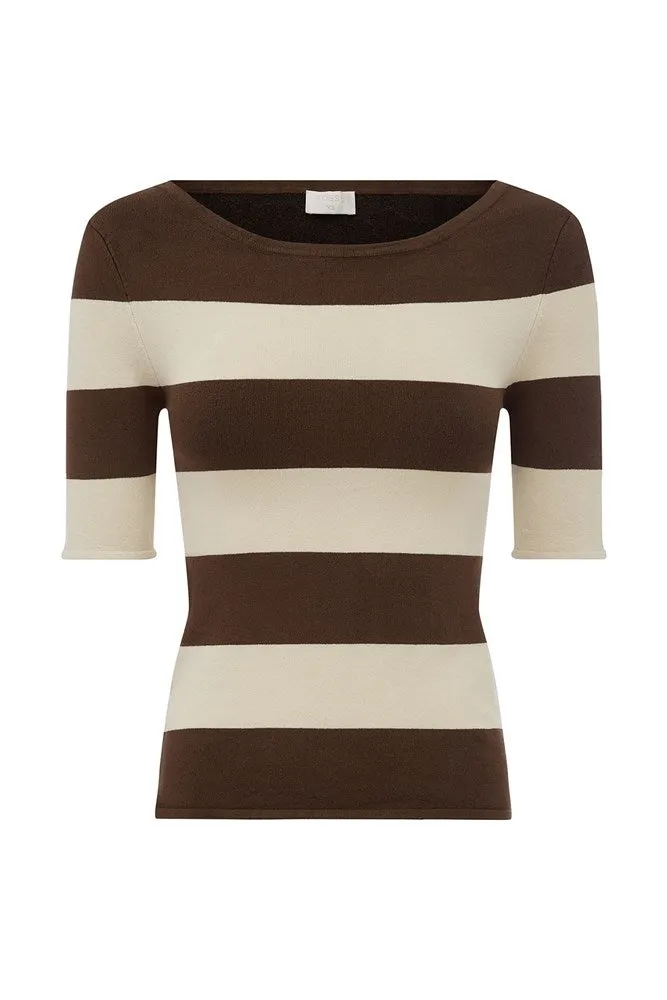 Theo Top Chocolate Stripe