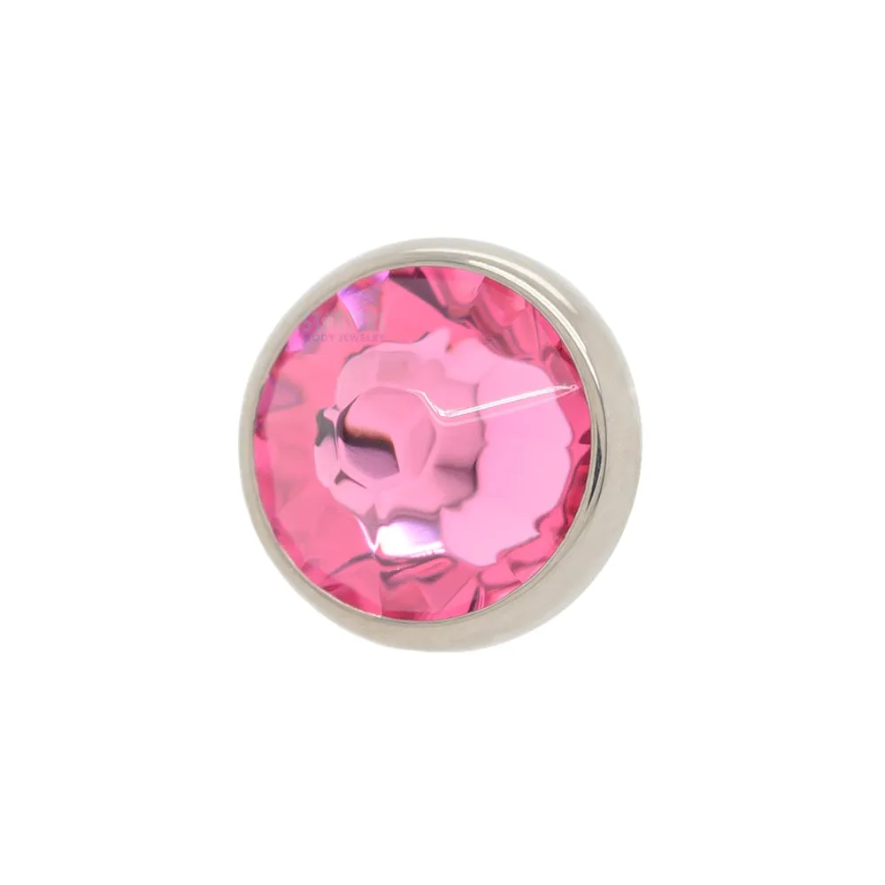 Crystal Faceted Gem End Flat Backed