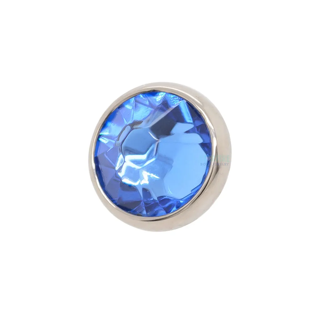 Crystal Faceted Gem End Flat Backed