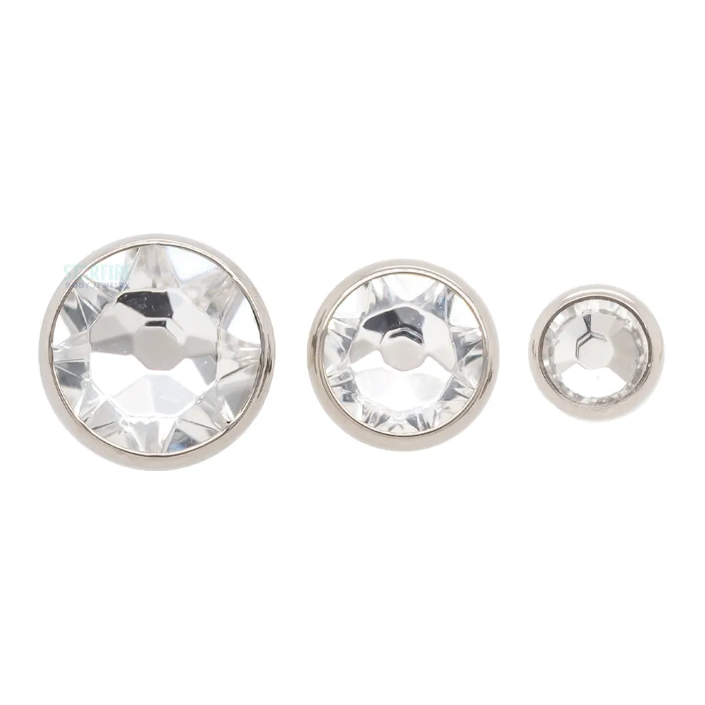 Crystal Faceted Gem End Flat Backed