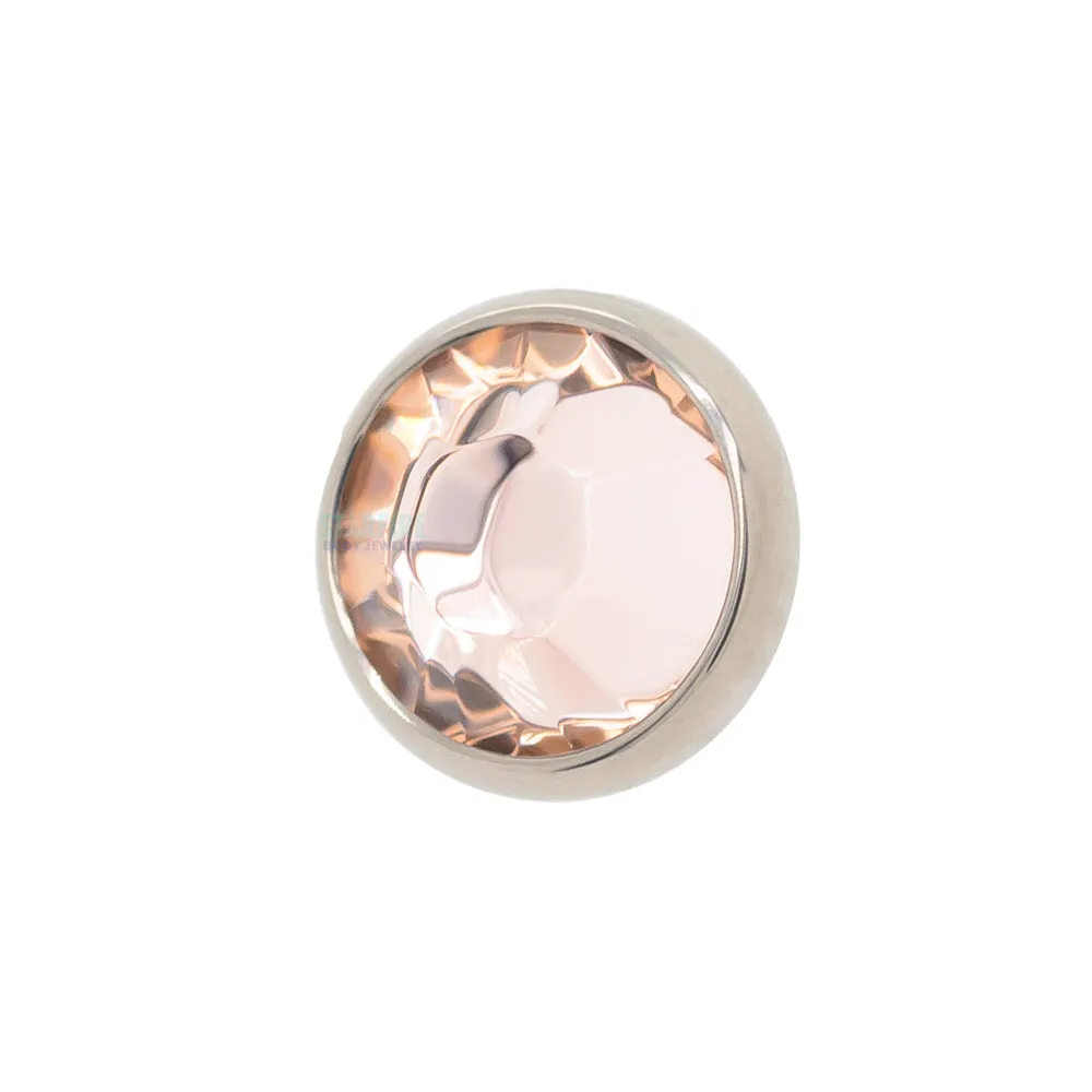 Crystal Faceted Gem End Flat Backed