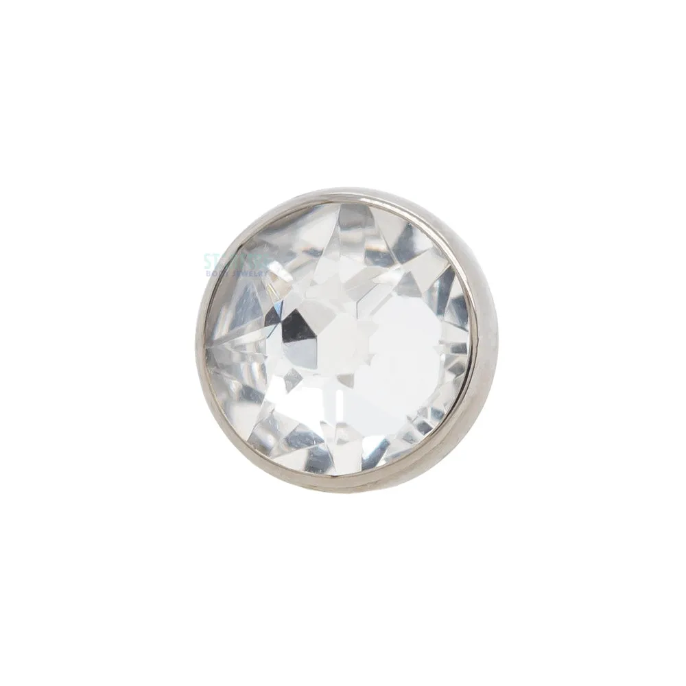 Crystal Faceted Gem End Flat Backed