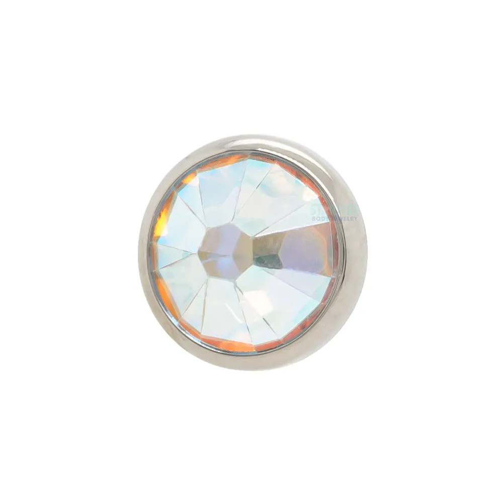 Crystal Faceted Gem End Flat Backed