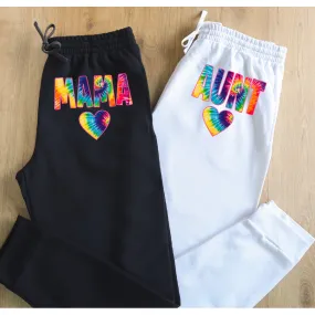 Tie Dye Aunt/mom/CUSTOM Joggers