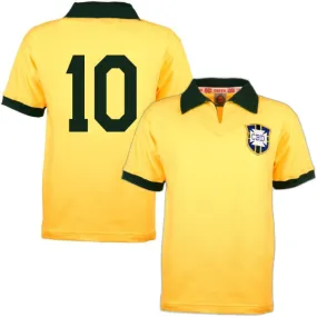 TOFFS - Brazil Retro Football Shirt WC 1958 + Number 10 (Pelé)