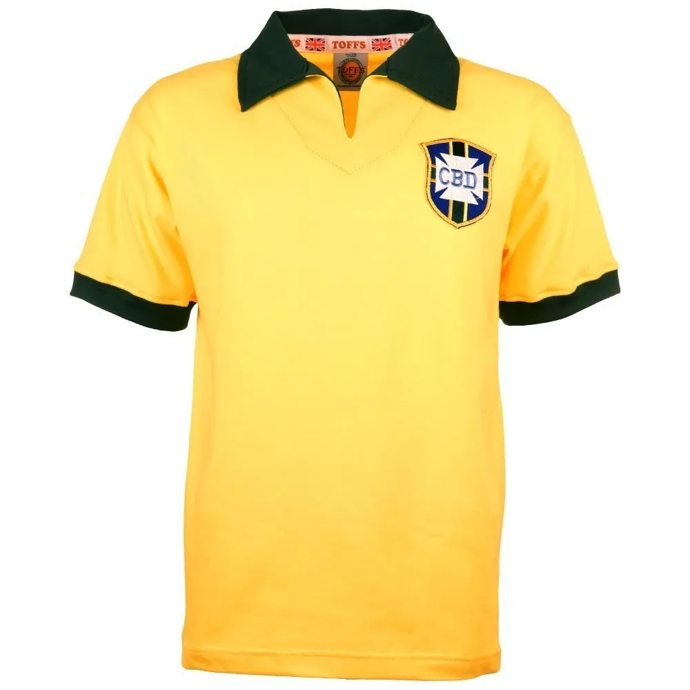 TOFFS - Brazil Retro Football Shirt WC 1958 + Number 10 (Pelé)