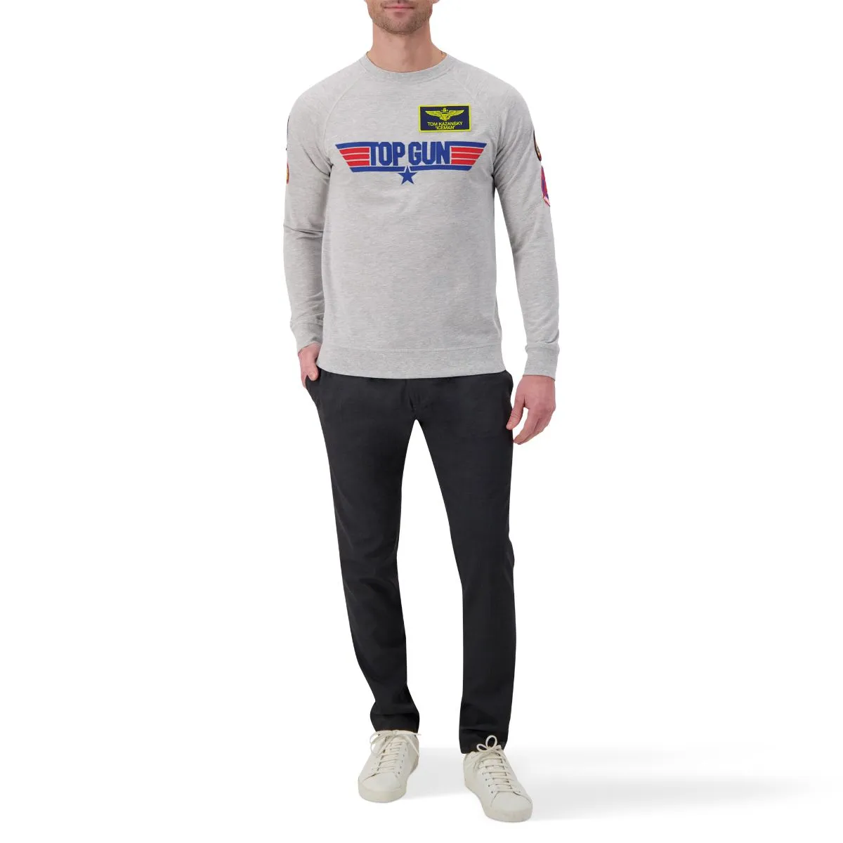 TOP GUN Unisex Logo Sweatshirt GREY