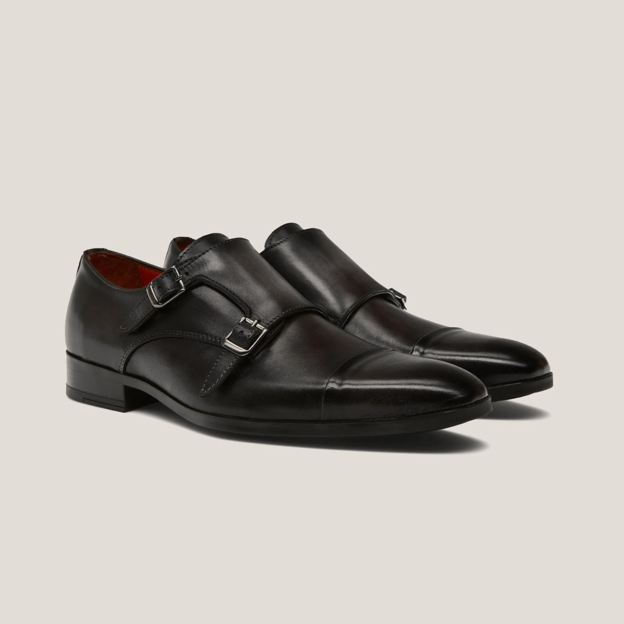 Torino Dark Grey Double Monk Strap Shoes