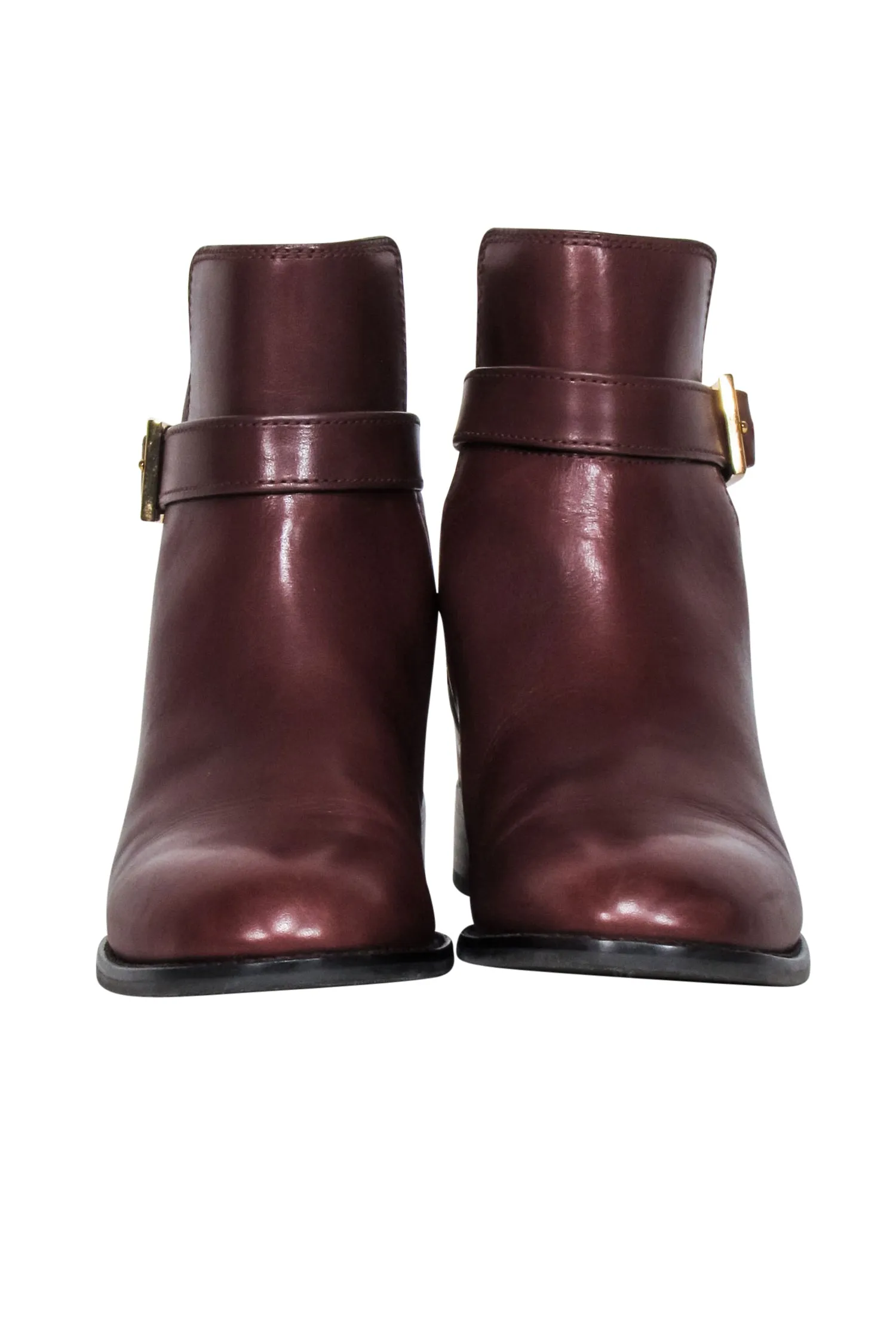 Tory Burch - Brown Leather Buckle Detail Short Boots Sz 7.5