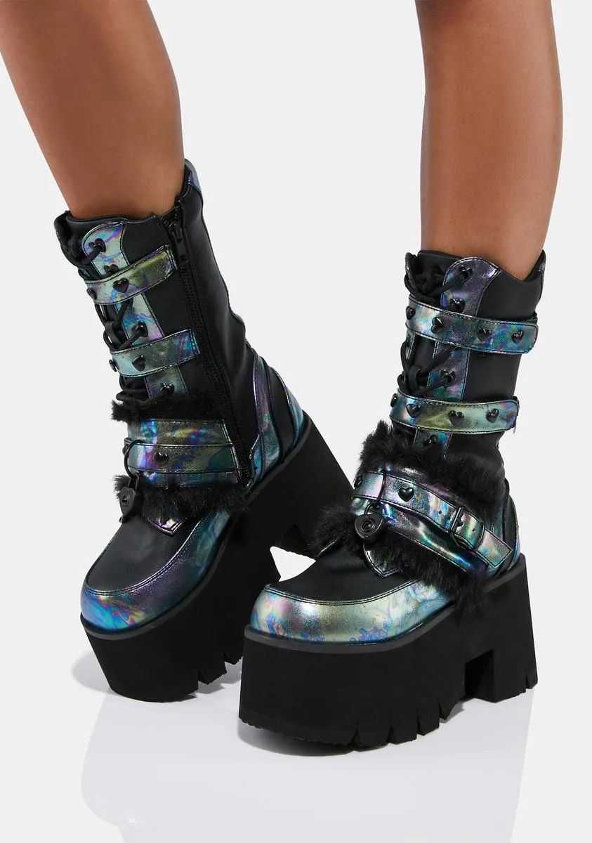 Trippy Love Platform Boots-