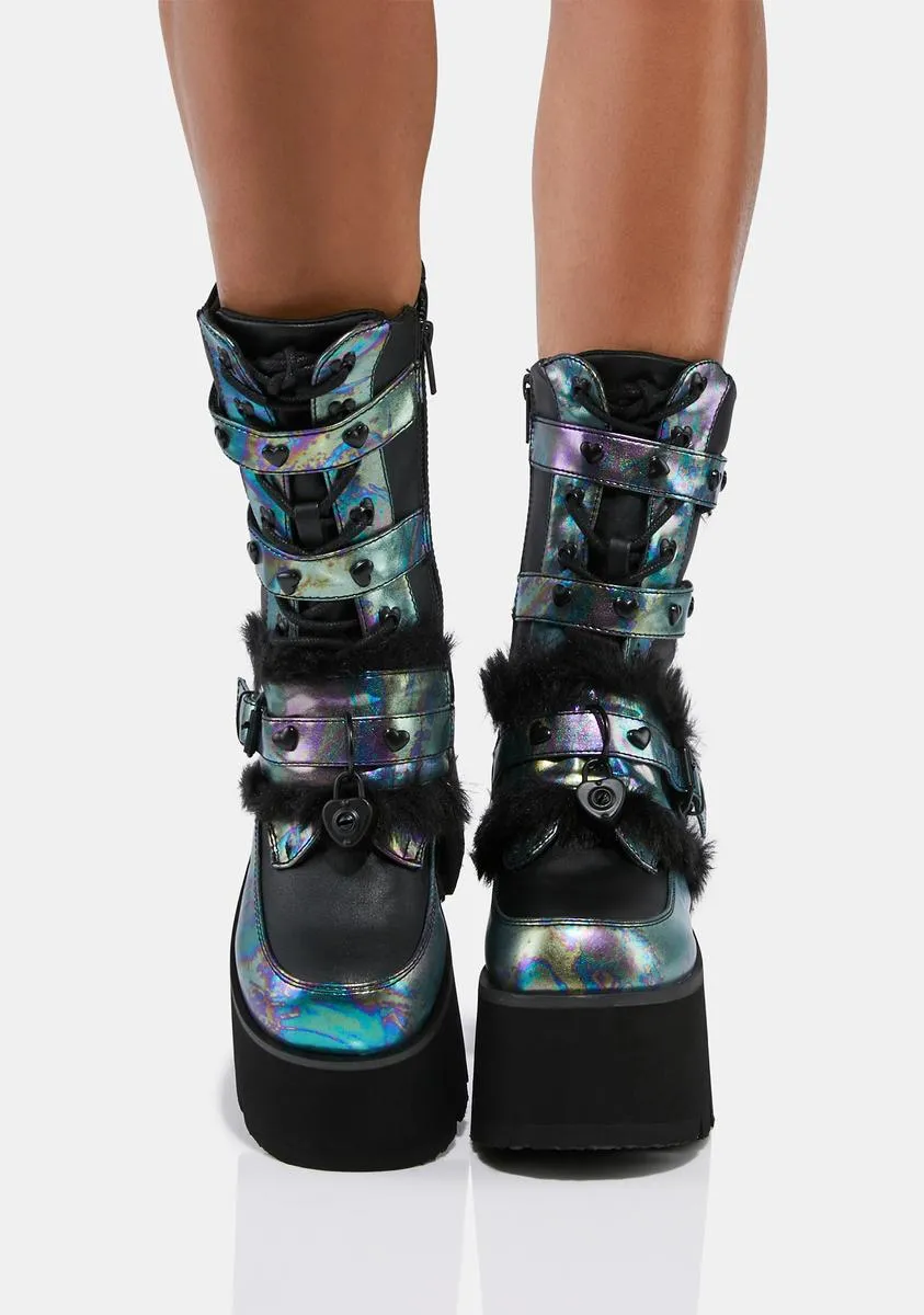 Trippy Love Platform Boots-