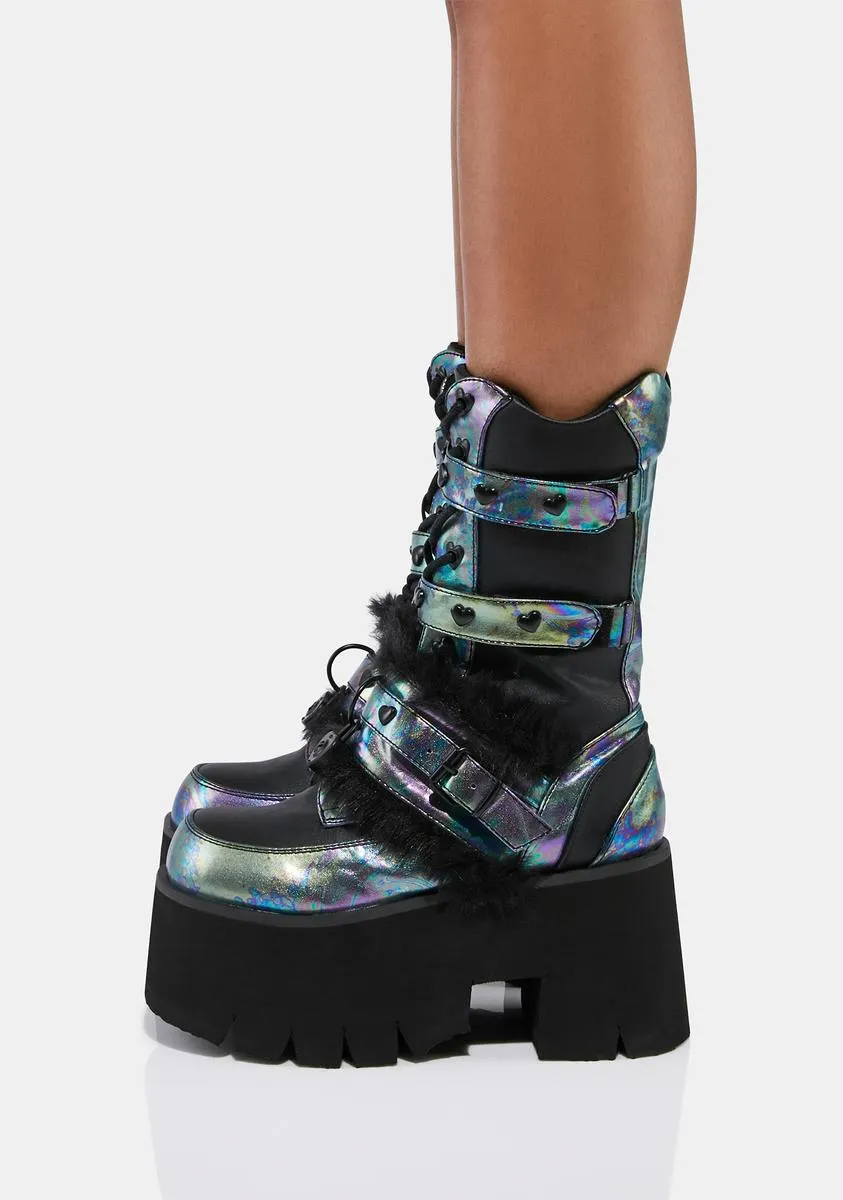 Trippy Love Platform Boots-