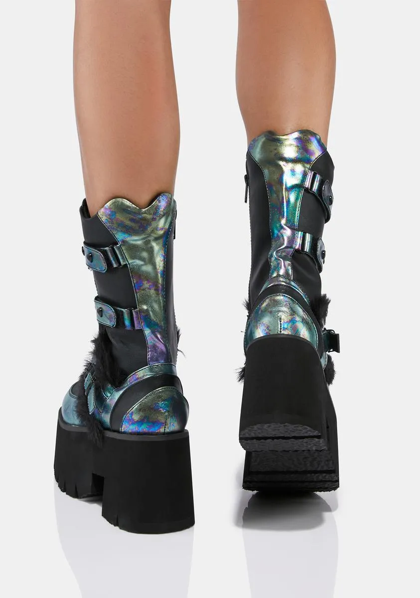 Trippy Love Platform Boots-