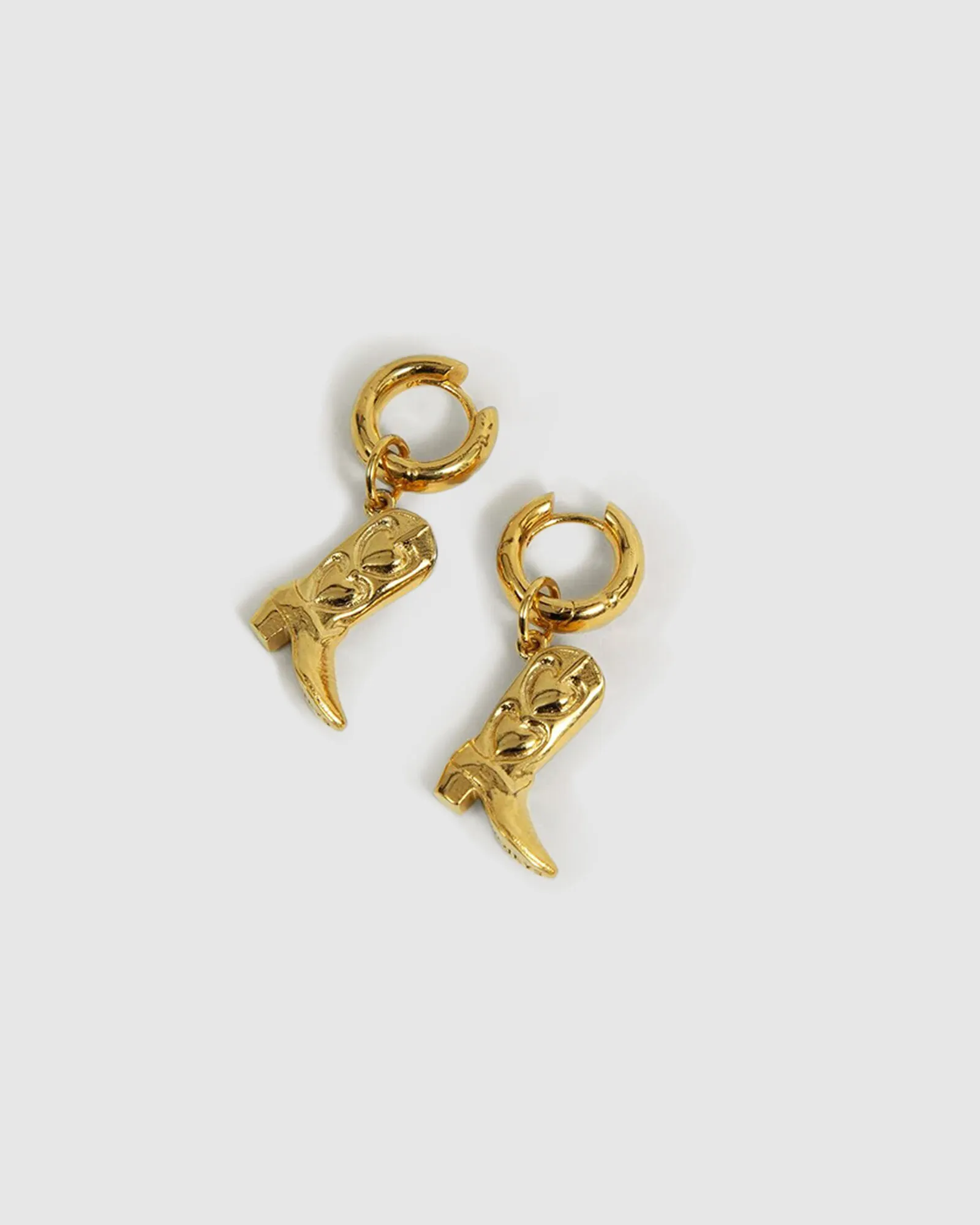 Gold-Plated Earrings with Boot Design